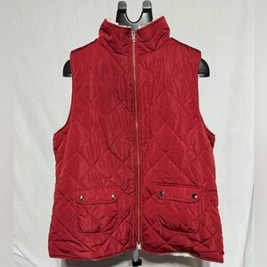 Women’s Burgundy Quilted Reversible Vest Size XXL